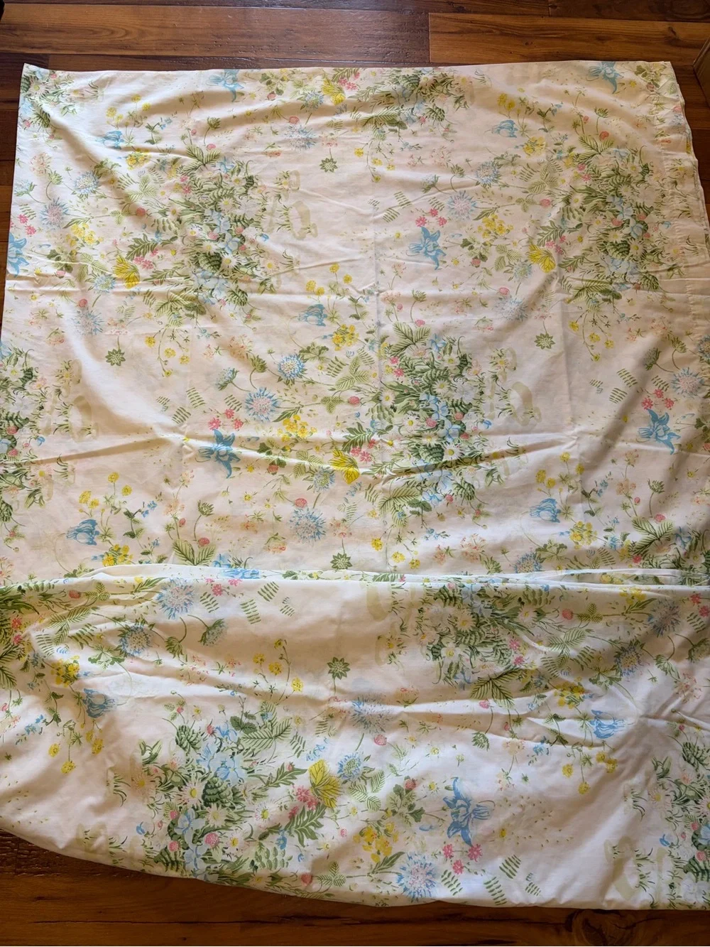 Vintage Bed Sheets Pequot Spring Bouquet Floral Fitted & Flat Full Size EUC